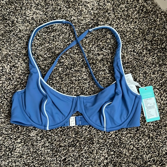 Seafolly Blue & White Underwire Bikini Top, NWT - Picture 1 of 5